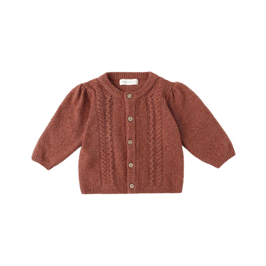 Quincy Mae Cranberry Holly Cardigan