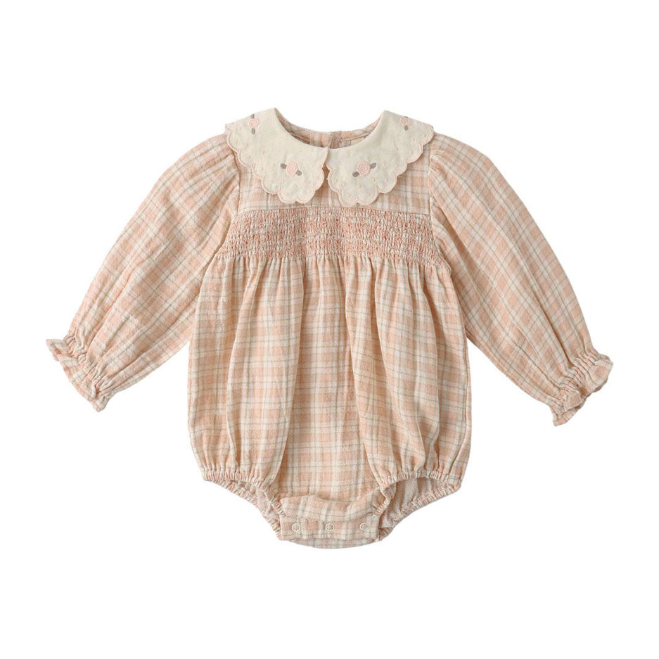Quincy Mae Pink Plaid Callie Romper