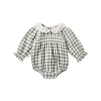 Quincy Mae Forest Check Callie Romper