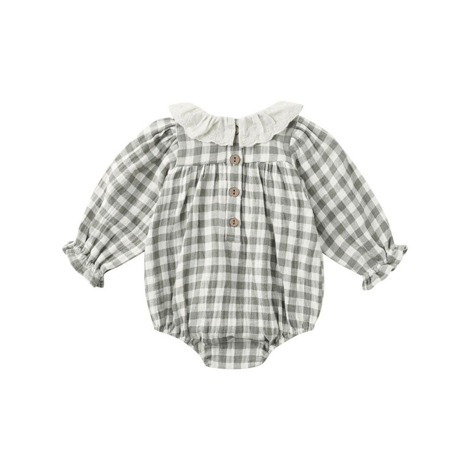 Quincy Mae Forest Check Callie Romper