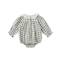 Quincy Mae Forest Check Callie Romper