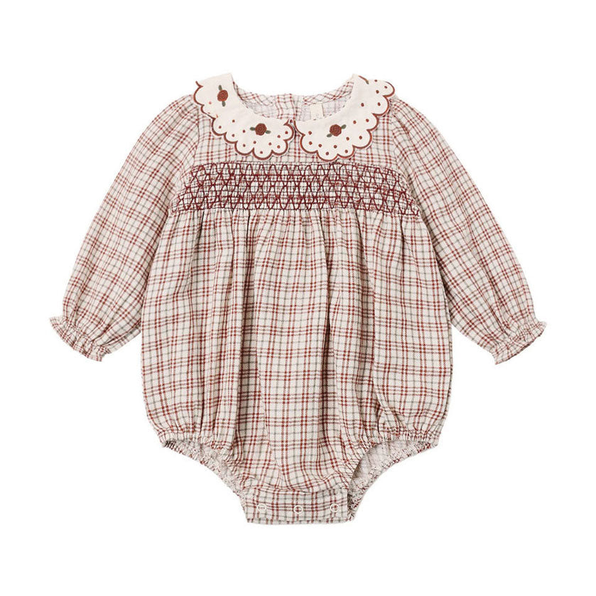 Quincy Mae Christmas Plaid Callie Romper