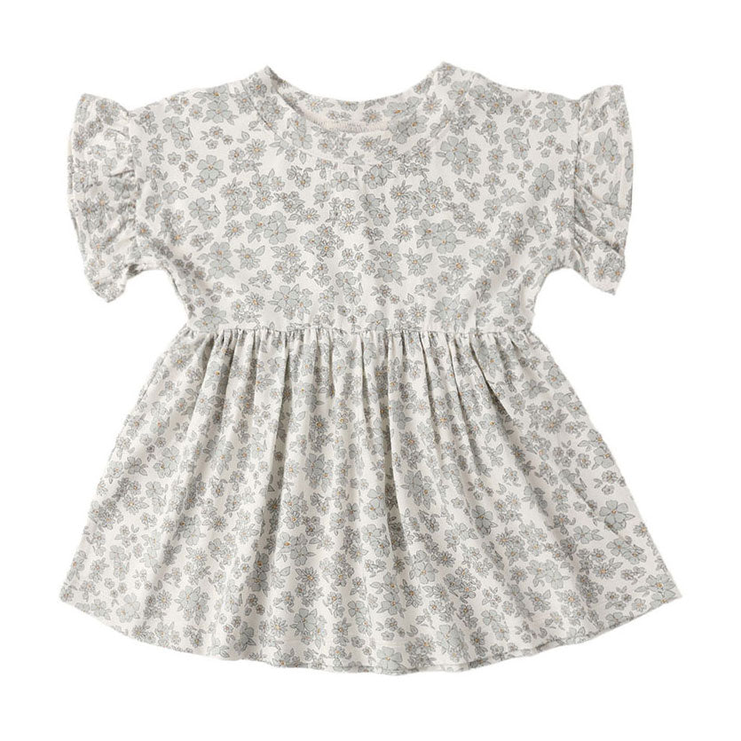 Quincy Mae Blue Floral Bamboo Babydoll Dress