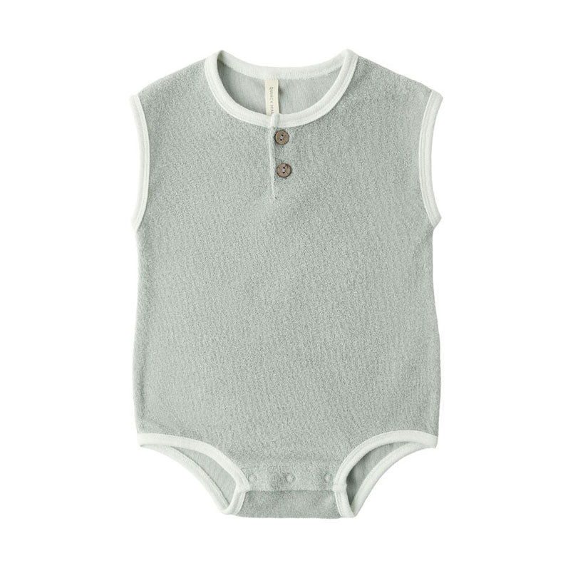 Quincy Mae Sage Terry Cloth Romper