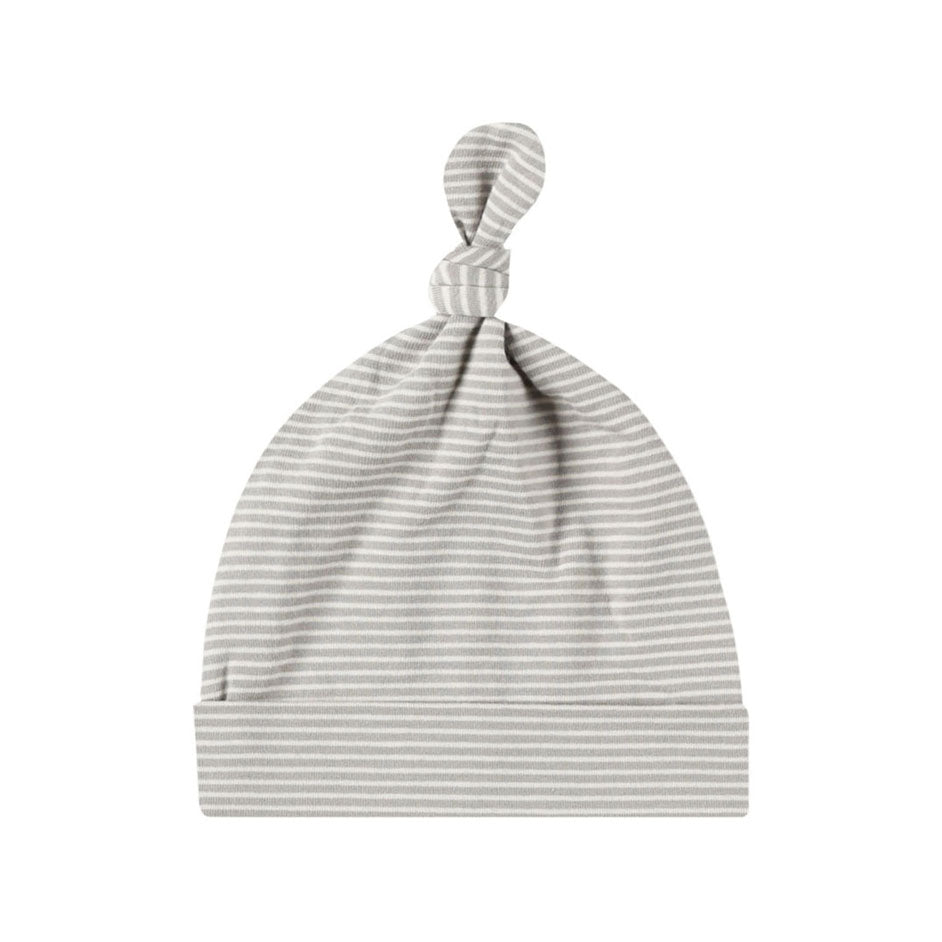Quincy Mae Blue Micro Stripe Knotted Baby hat