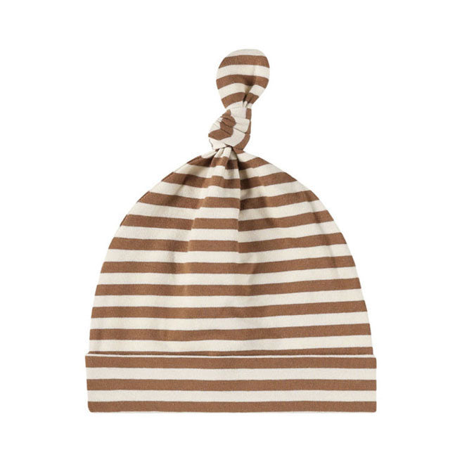 Quincy Mae Cinnamon Stripe Knotted Baby Hat