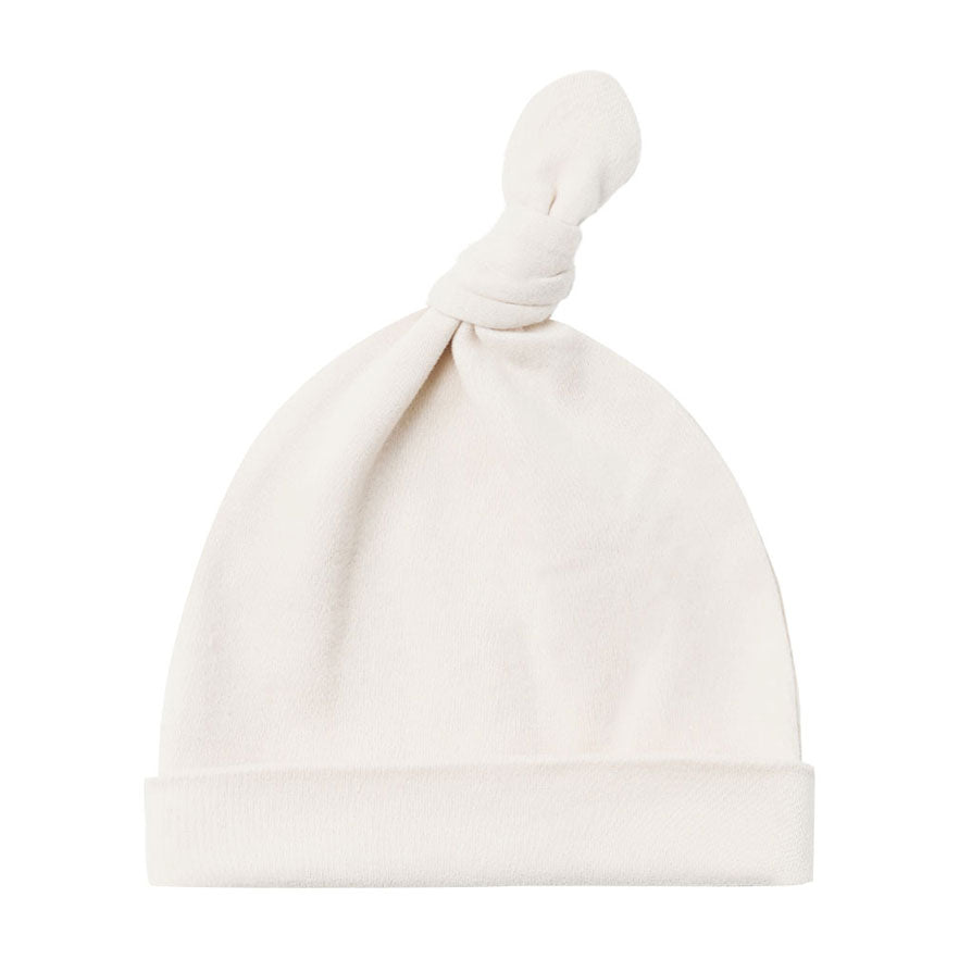 Quincy Mae Ivory Knotted Baby Hat