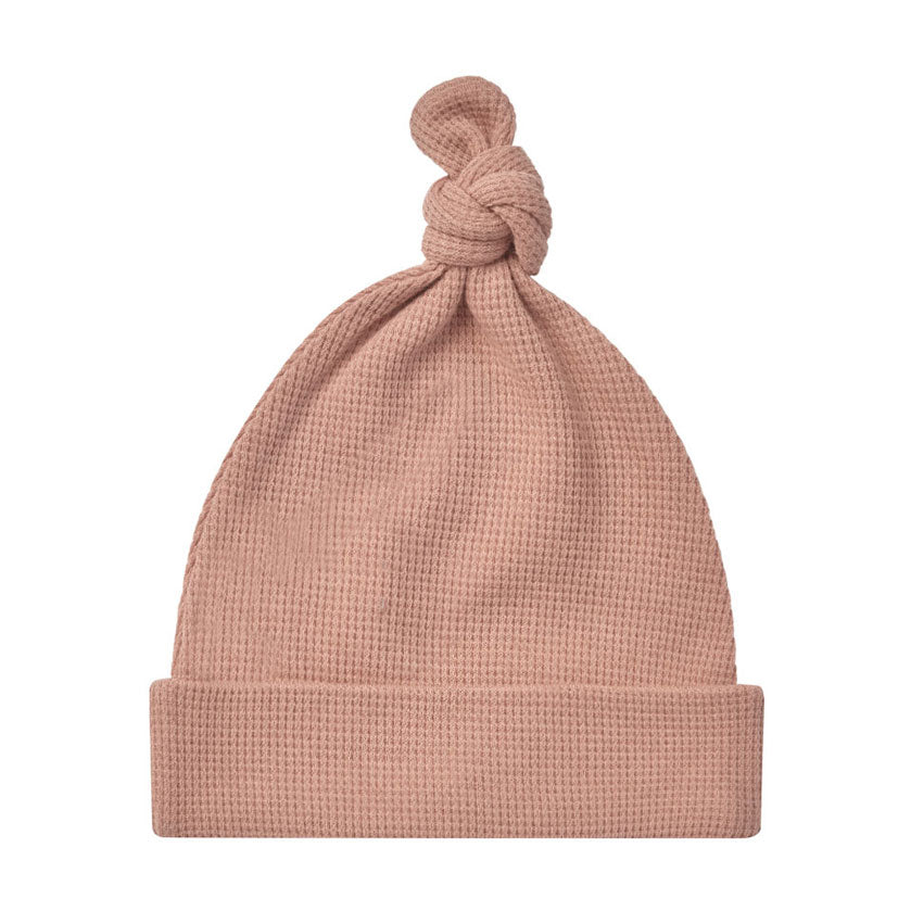 Quincy Mae Rose Waffle Knotted Baby Hat