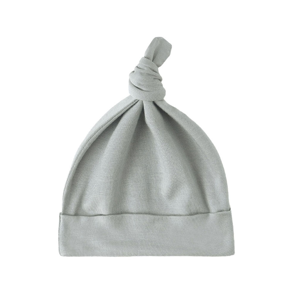 Quincy Mae Steel Blue Knotted Baby Hat