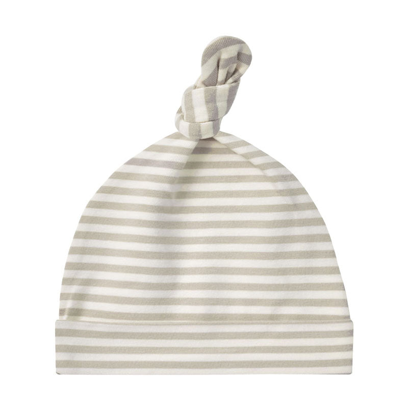 Quincy Mae Ash Stripe Knotted Baby Hat