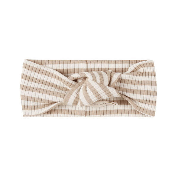 Quincy Mae Latte Stripe Knotted Headband
