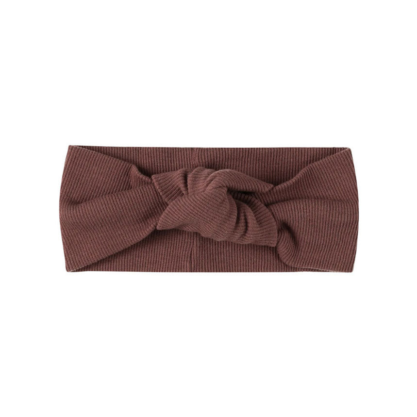 Quincy Mae Plum Ribbed Knotted Headband