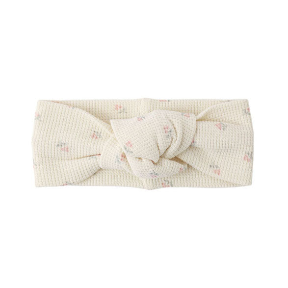 Quincy Mae Mauve Ditsy Waffle Knotted Headband