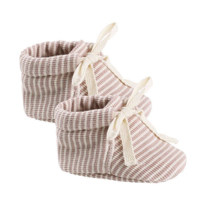Quincy Mae Mauve Stripe Baby Booties
