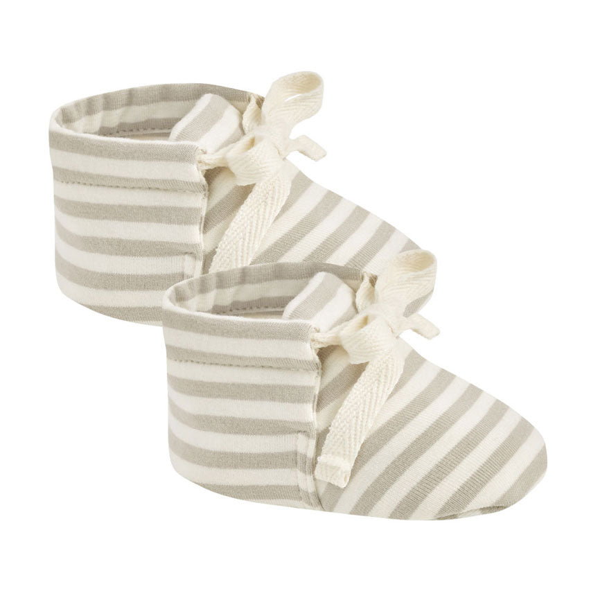Quincy Mae Ash Stripe Baby Booties