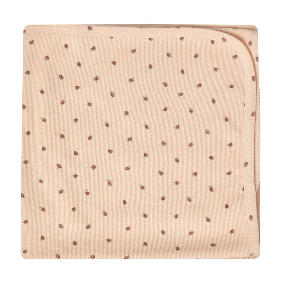 Quincy Mae Strawberries Ribbed Baby Blanket