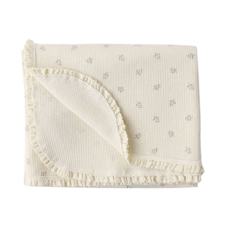 Quincy Mae Mauve Ditsy Waffle Baby Blanket