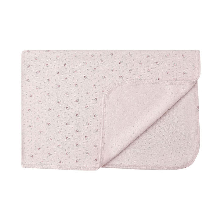 Quincy Mae Lilac Ditsy Pointelle Baby Blanket