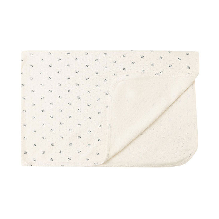 Quincy Mae Blue Ditsy Pointelle Baby Blanket
