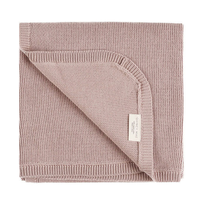 Quincy Mae Mauve Knit Baby Blanket