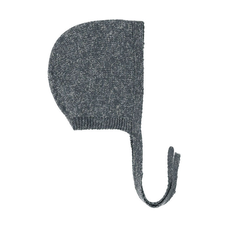 Quincy Mae Heathered Indigo Knit Bonnet