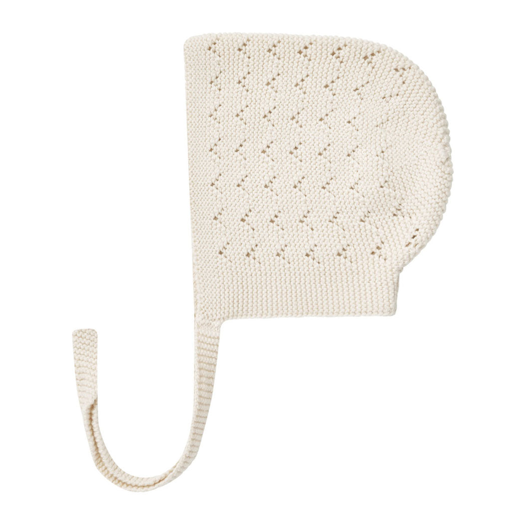Quincy Mae Natural Pointelle Knit Bonnet