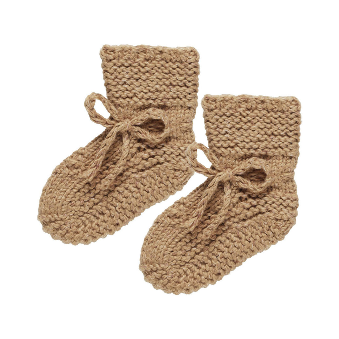 Quincy Mae Speckled Golden Knit Booties