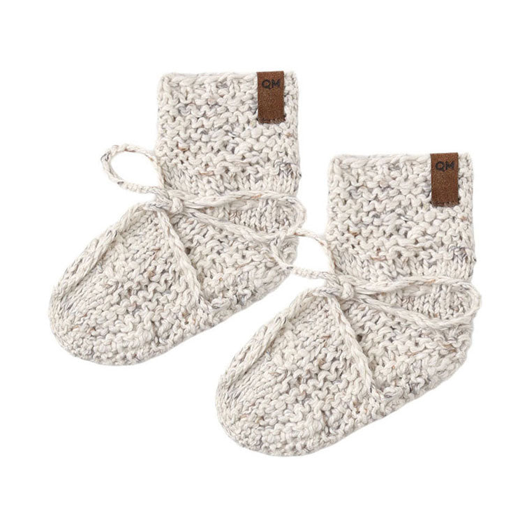 Quincy Mae Natural Confetti Knit Booties