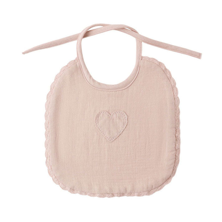 Quincy Mae Blush Woven Tie Bib