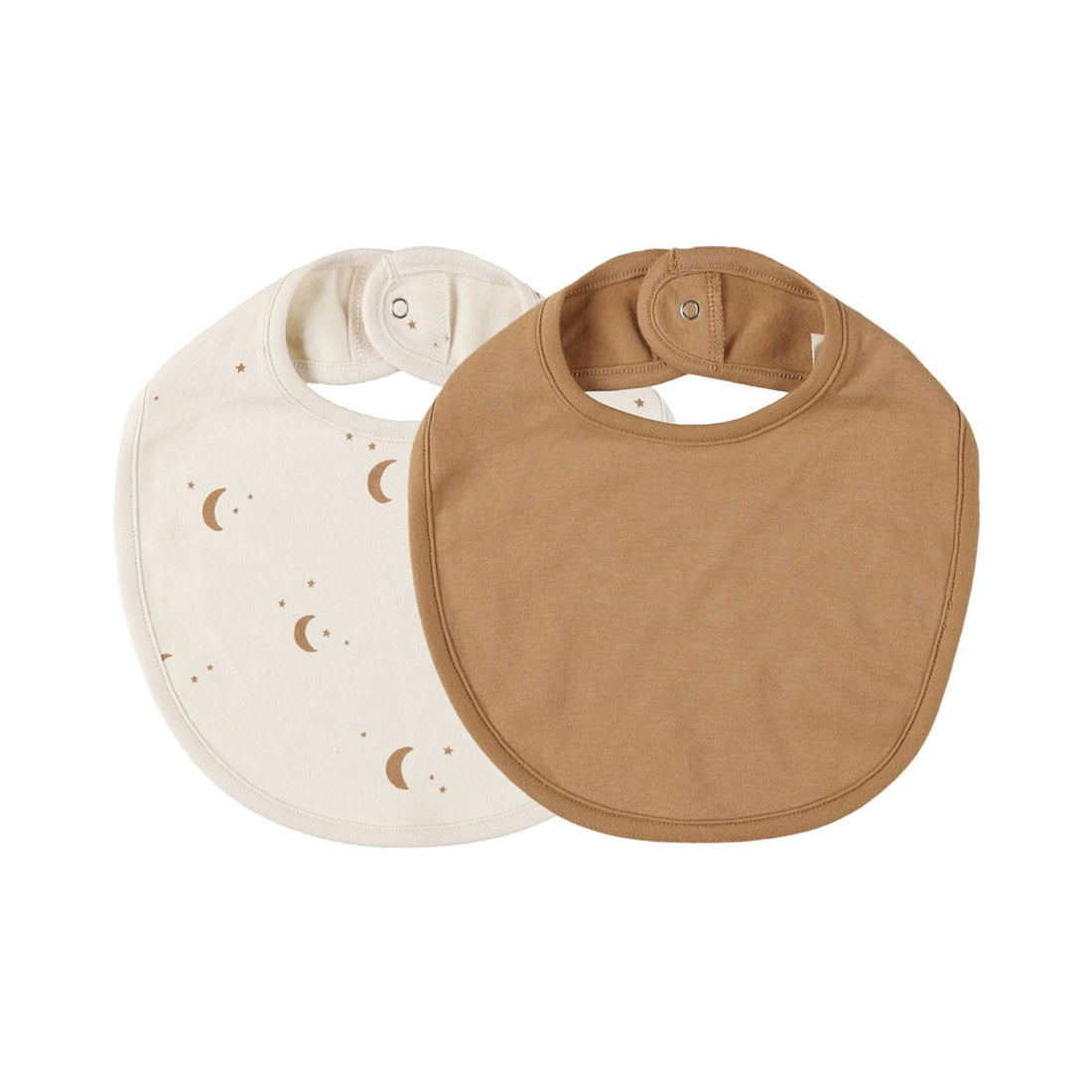 Quincy Mae Moons, Golden Jersey Snap Bib, 2 Pack