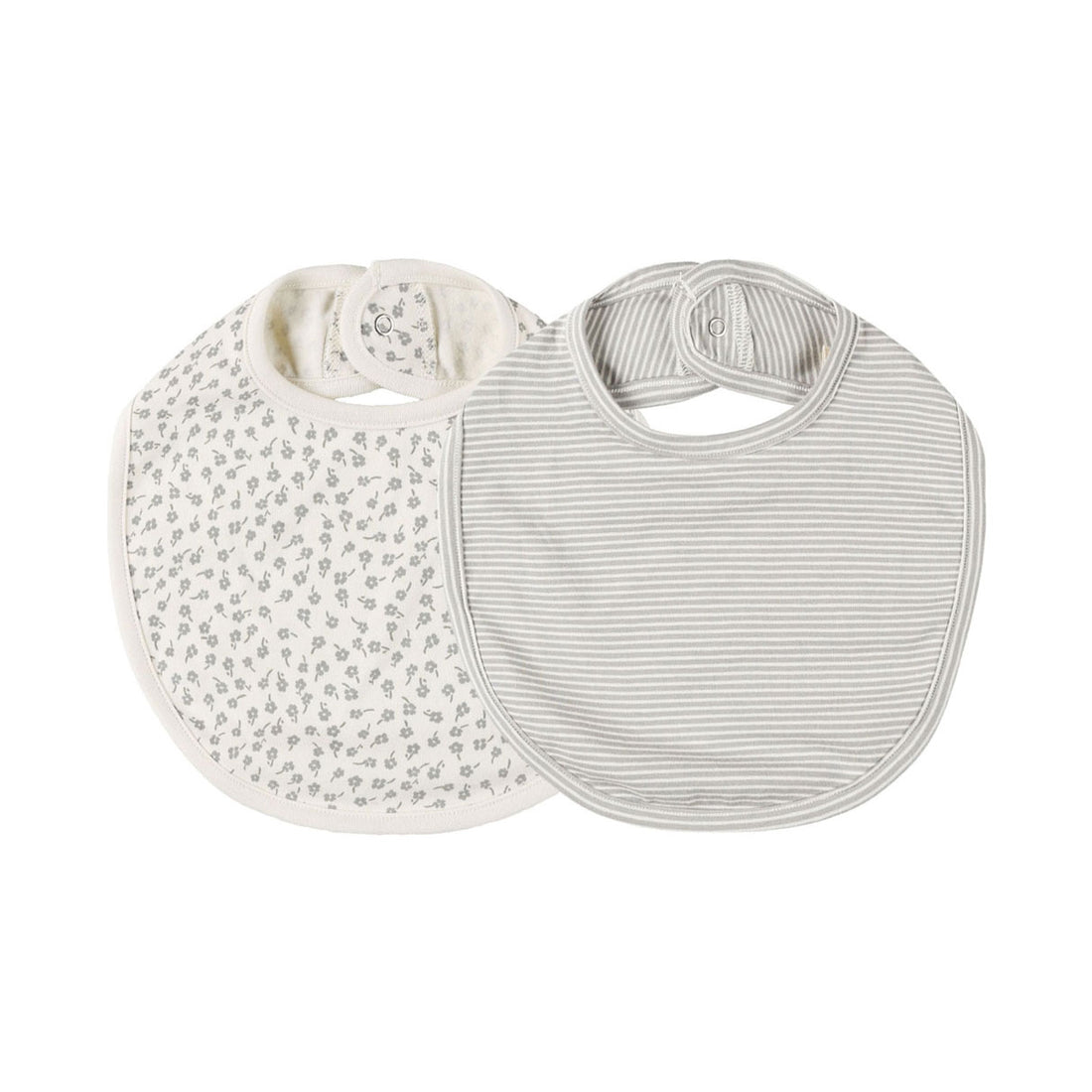 Quincy Mae Scatter, Blue Micro Stripe Jersey Snap Bib, 2 Pack