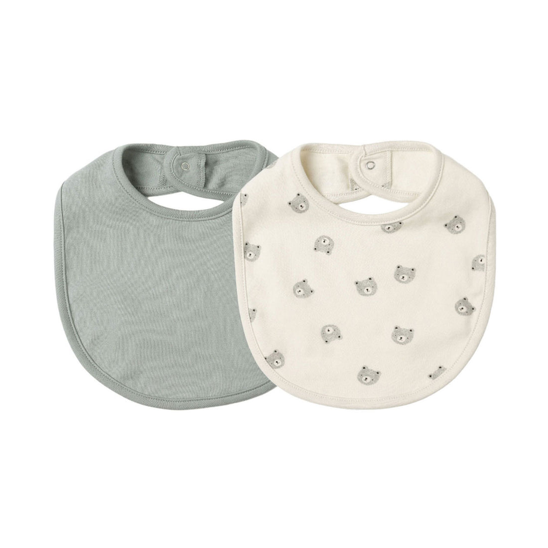 Quincy Mae Bears, Steel Blue Jersey Snap Bib, 2 Pack