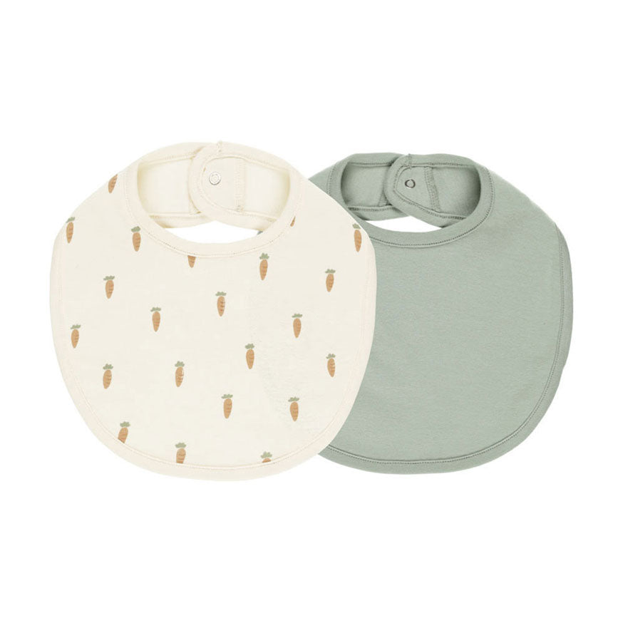 Quincy Mae Carrots, Sage Jersey Snap Bib, 2 Pack