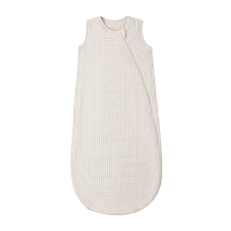 Quincy Mae Oat Gingham Bamboo Sleep Bag Oat Gingham