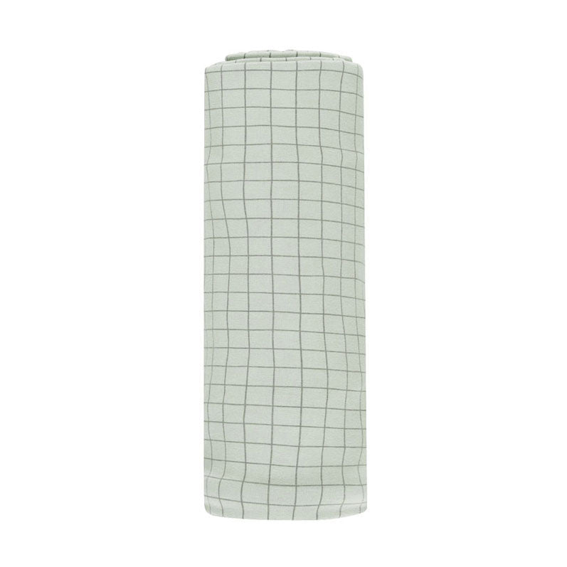 Quincy Mae Sage Grid Bamboo Swaddle