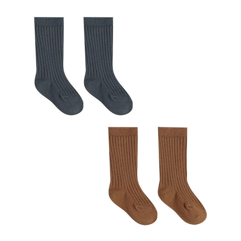 Quincy Mae Indigo, Cinnamon Socks Set