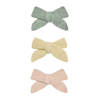 Quincy Mae Sage, Yellow, Melon Bow W. Clip, Set Of 3