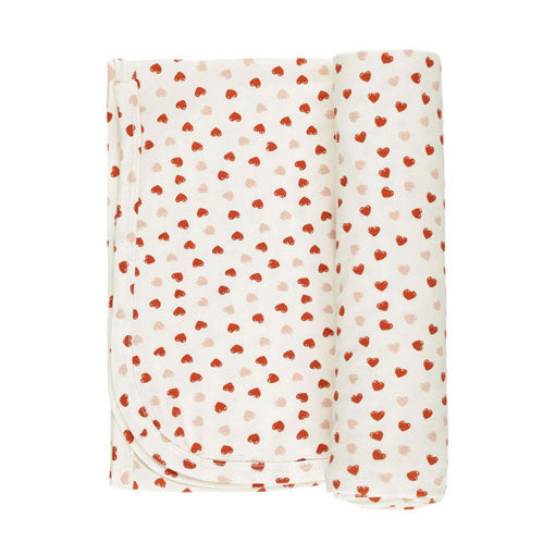 Quincy Mae Ivory Valentines Bamboo Swaddle & Knotted Hat
