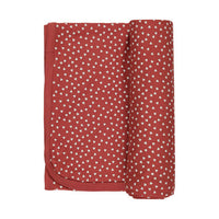 Quincy Mae Red Tiny Hearts Bamboo Swaddle & Knotted Hat