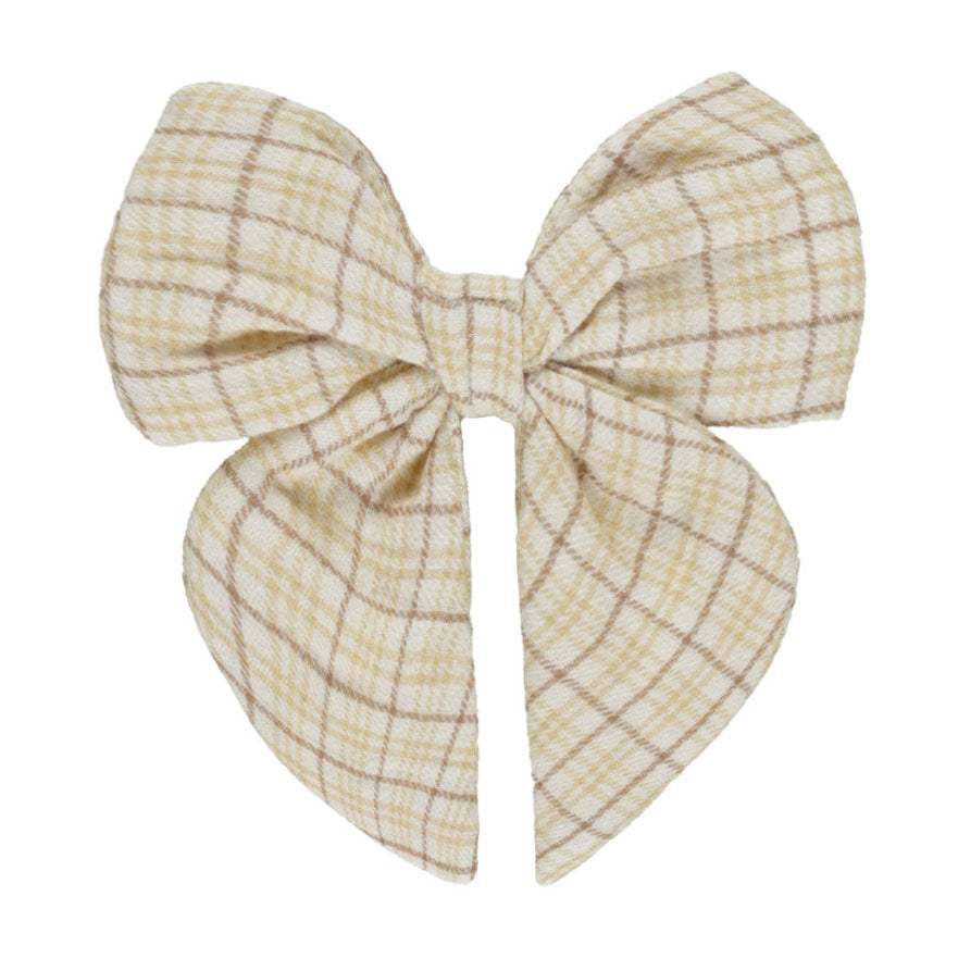 Quincy Mae Yellow Plaid Bow