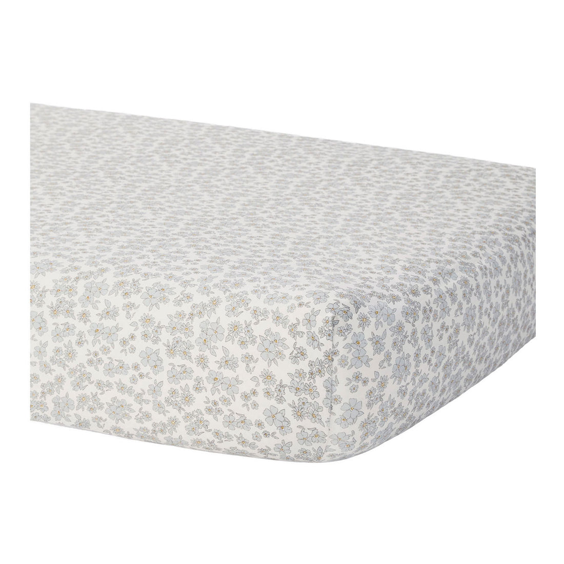 Quincy Mae Blue Floral Bamboo Crib Sheet