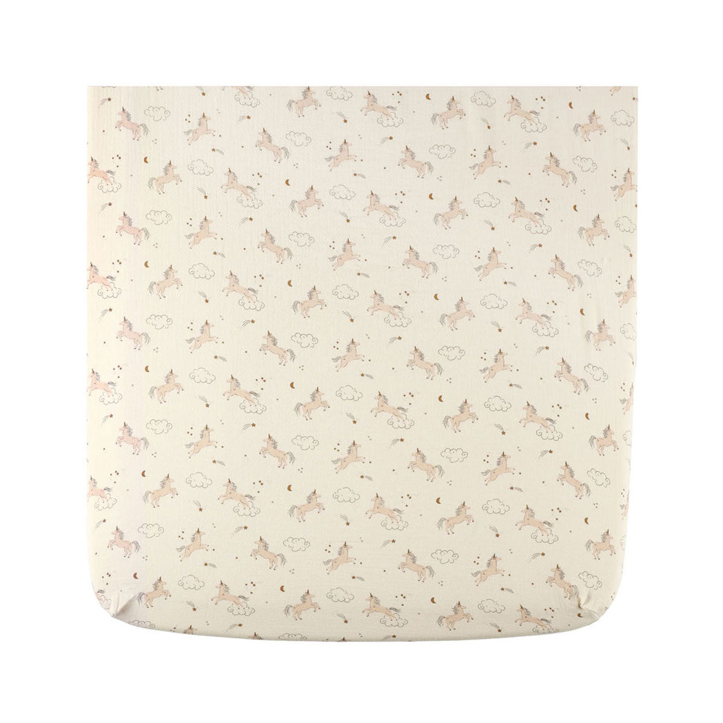 Quincy Mae Unicorns Woven Crib Sheet