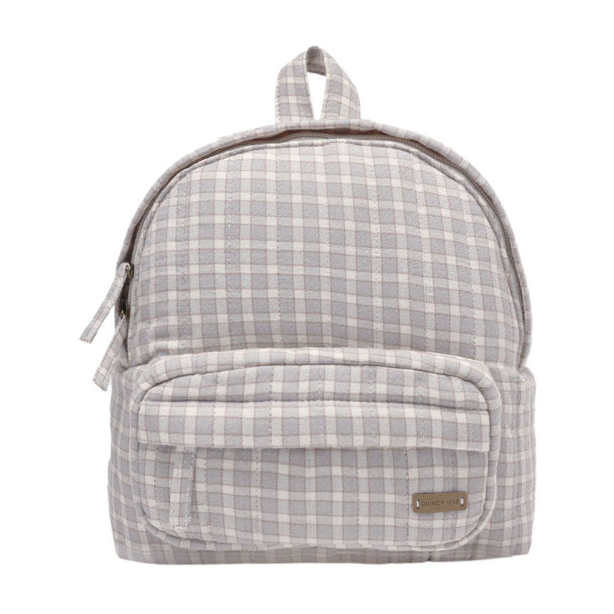 Quincy Mae Blue Gingham Mini Backpack