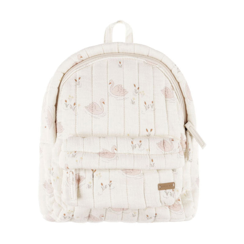 Quincy Mae Ivory Swans Mini Backpack