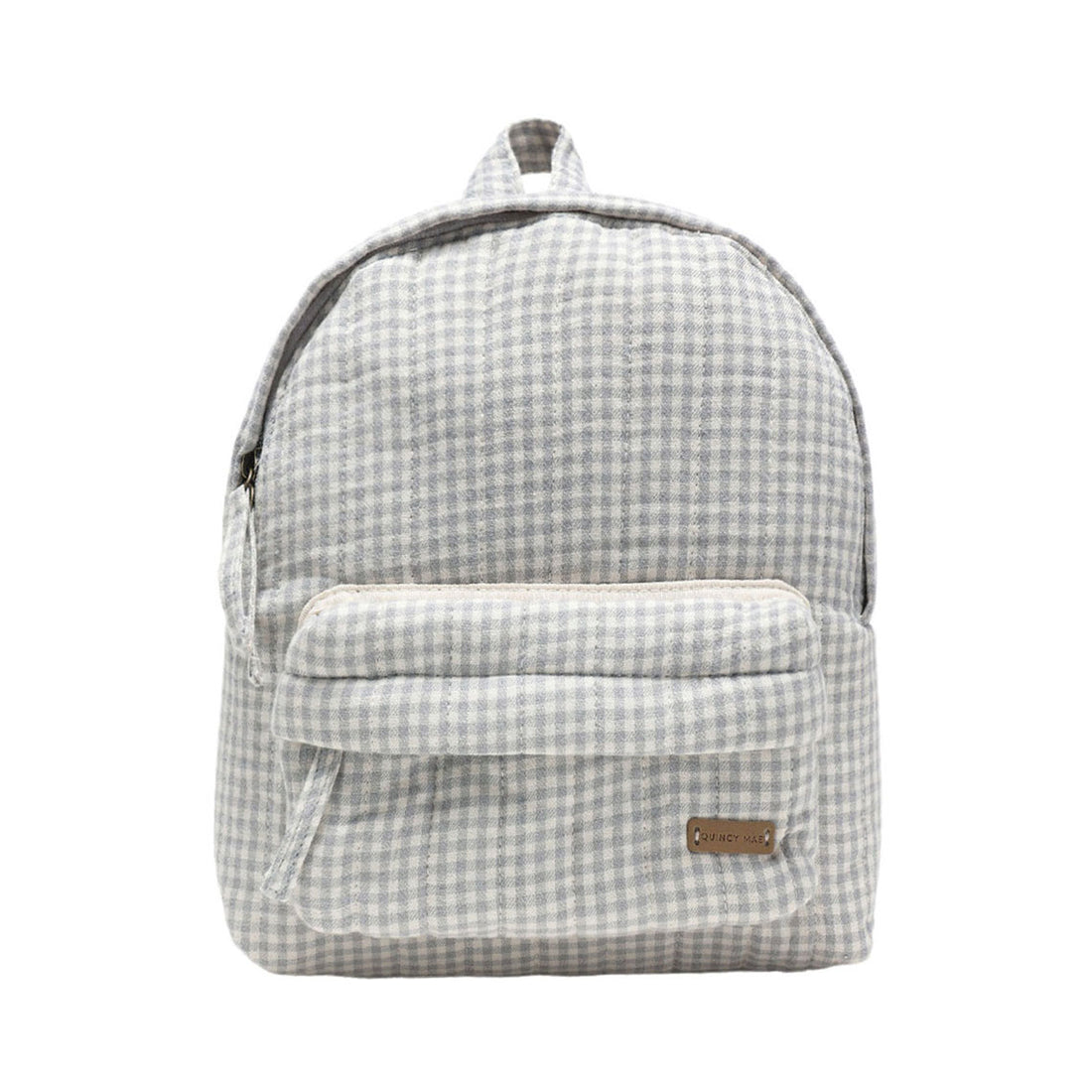 Quincy Mae Blue Gingham Mini Backpack