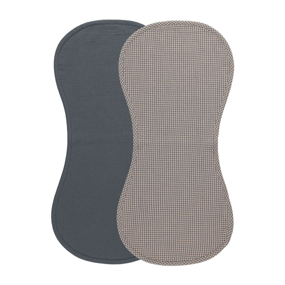 Quincy Mae Indigo Indigo Gingham Burp Cloth 2 Pack