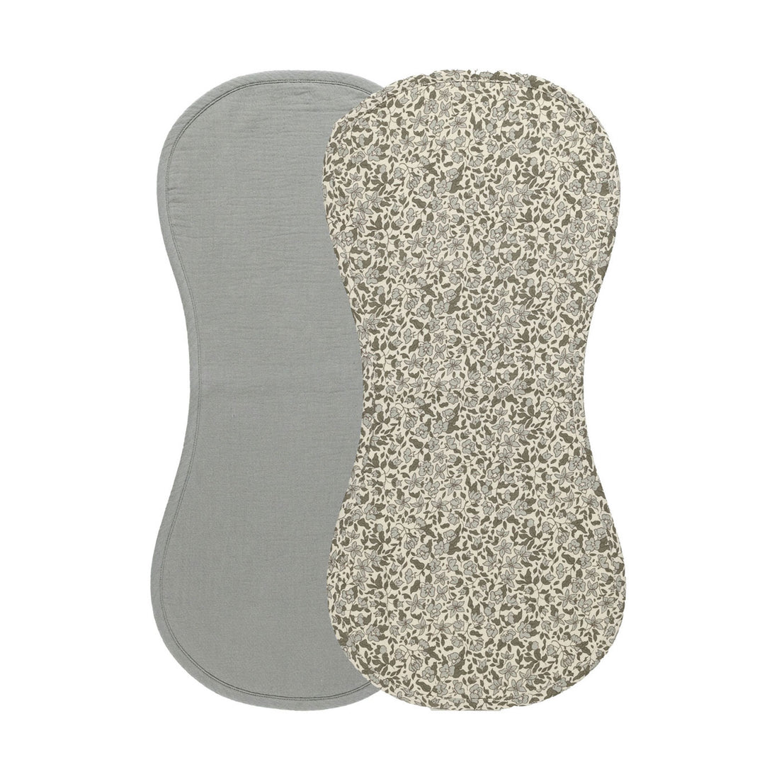 Quincy Mae Dusty Blue, Green Garden Burp Cloth, 2 Pack