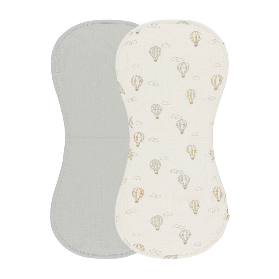 Quincy Mae Sky, Hot Air Balloons, Burp Cloth, 2 Pack