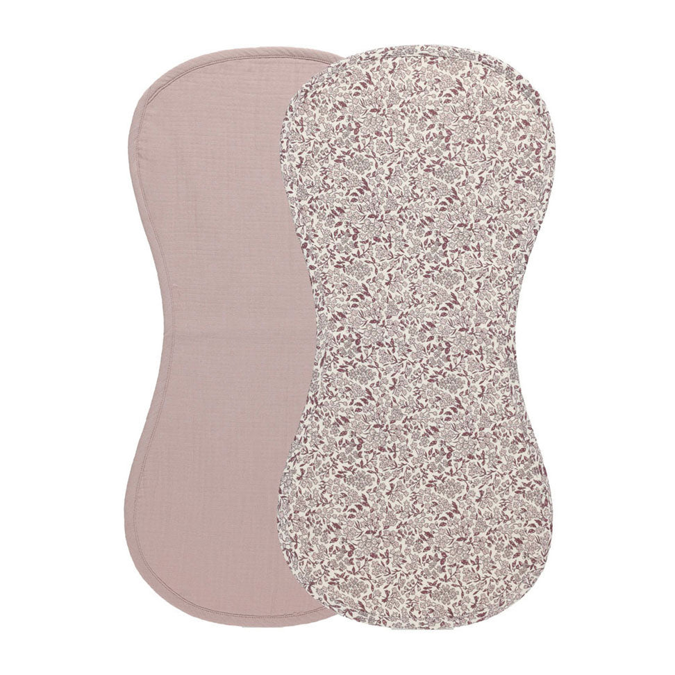 Quincy Mae Mauve Mauve Ditsy Burp Cloth 2 Pack