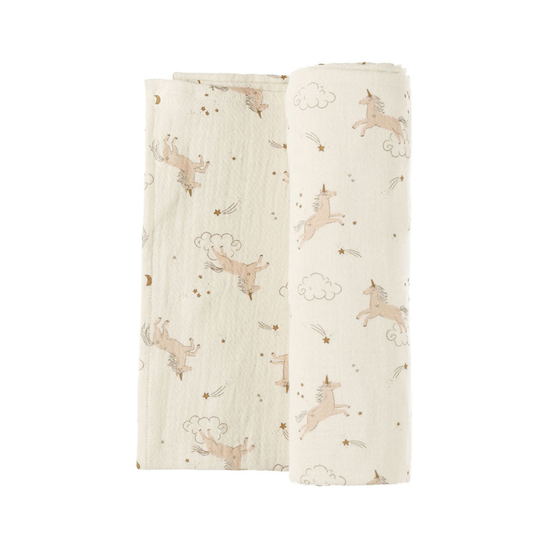 Quincy Mae Unicorns Woven Swaddle